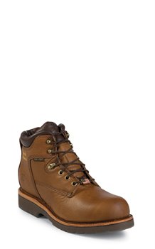 Light Brown Chippewa Boots McKelvie Steel Toe 6